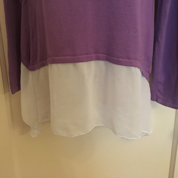 Design History Lavender Shark-bite Sweater with attached Sheer "Skirt" NWT - Picture 6 of 11